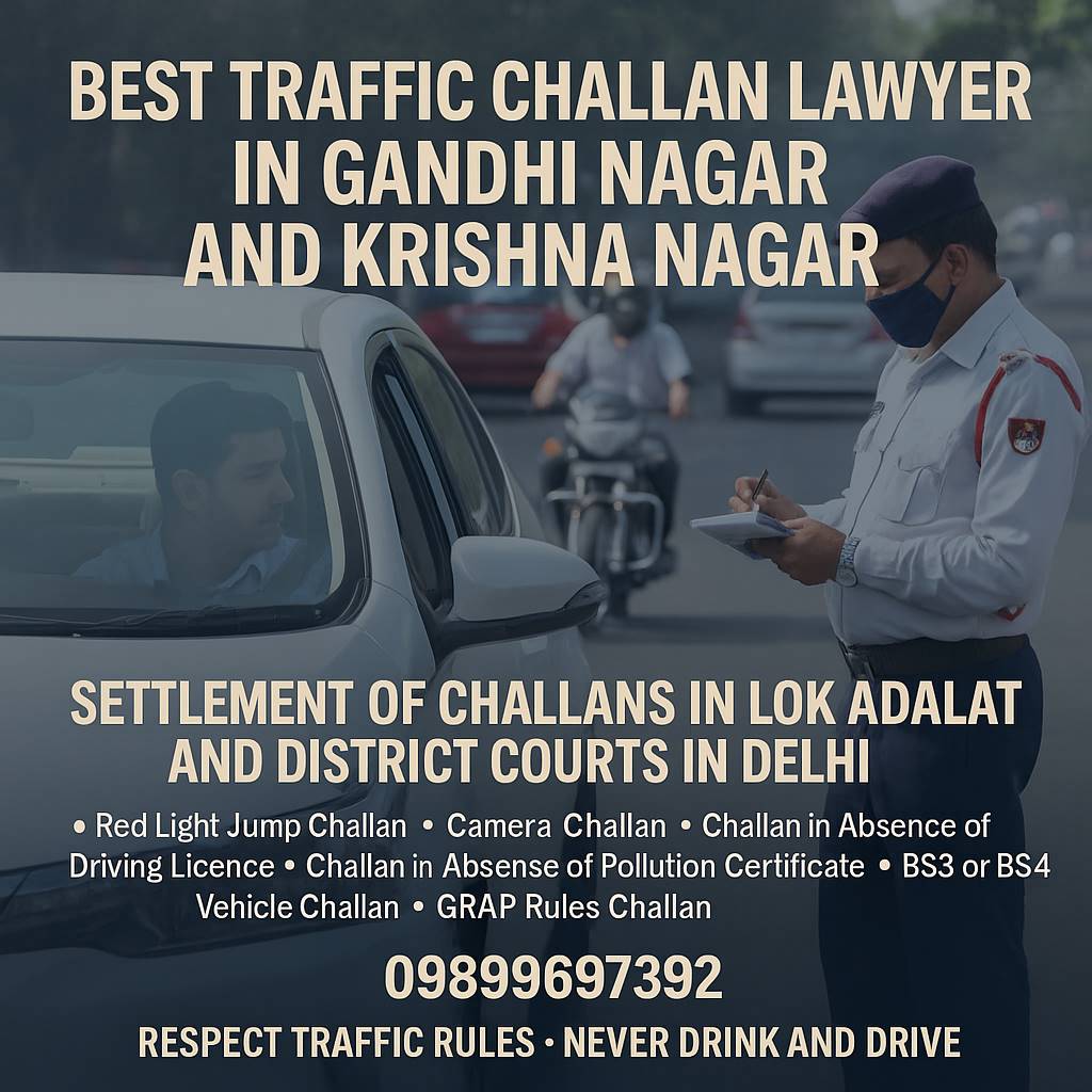 Traffic Challan Lawyer in Gandhi Nagar and Krishna Nagar